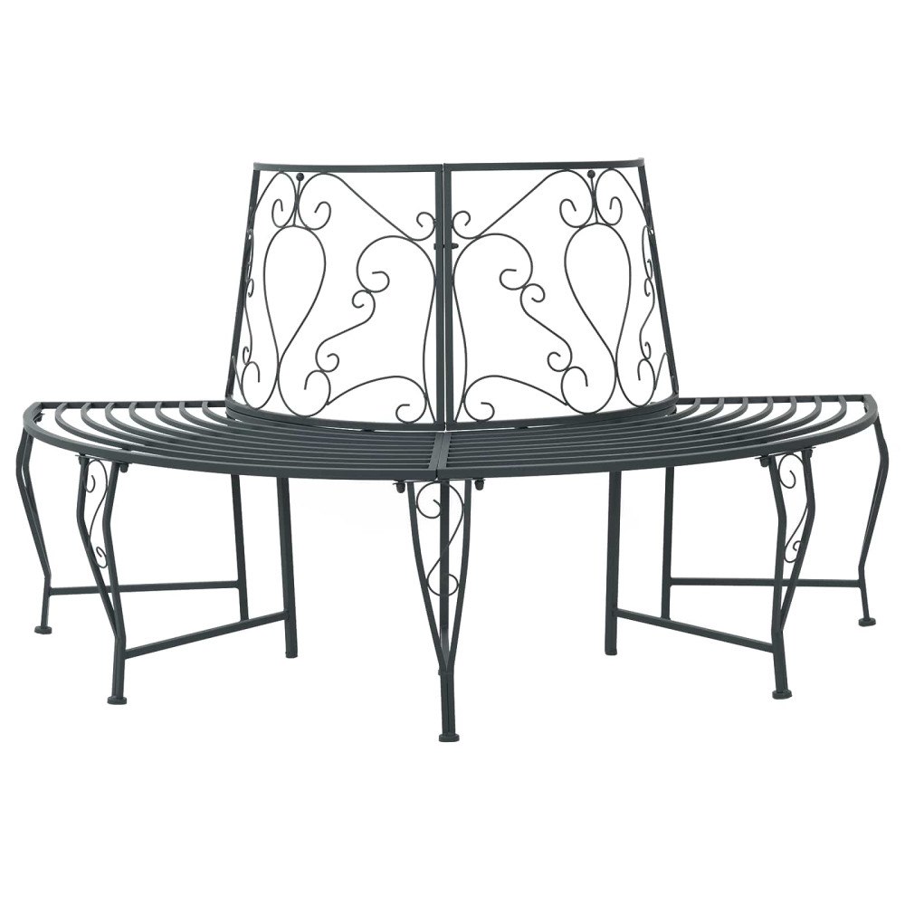 vidaXL Trädbänk 4-Antal sittplatser 160 x 80 x 89 cm Stål Silvergrå