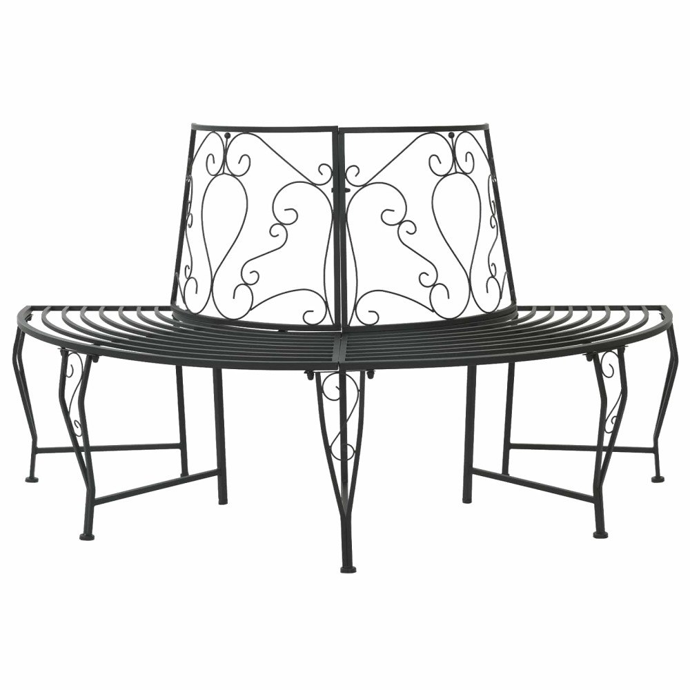 vidaXL Trädbänk 4-Antal sittplatser 160 x 80 x 89 cm Stål Svart