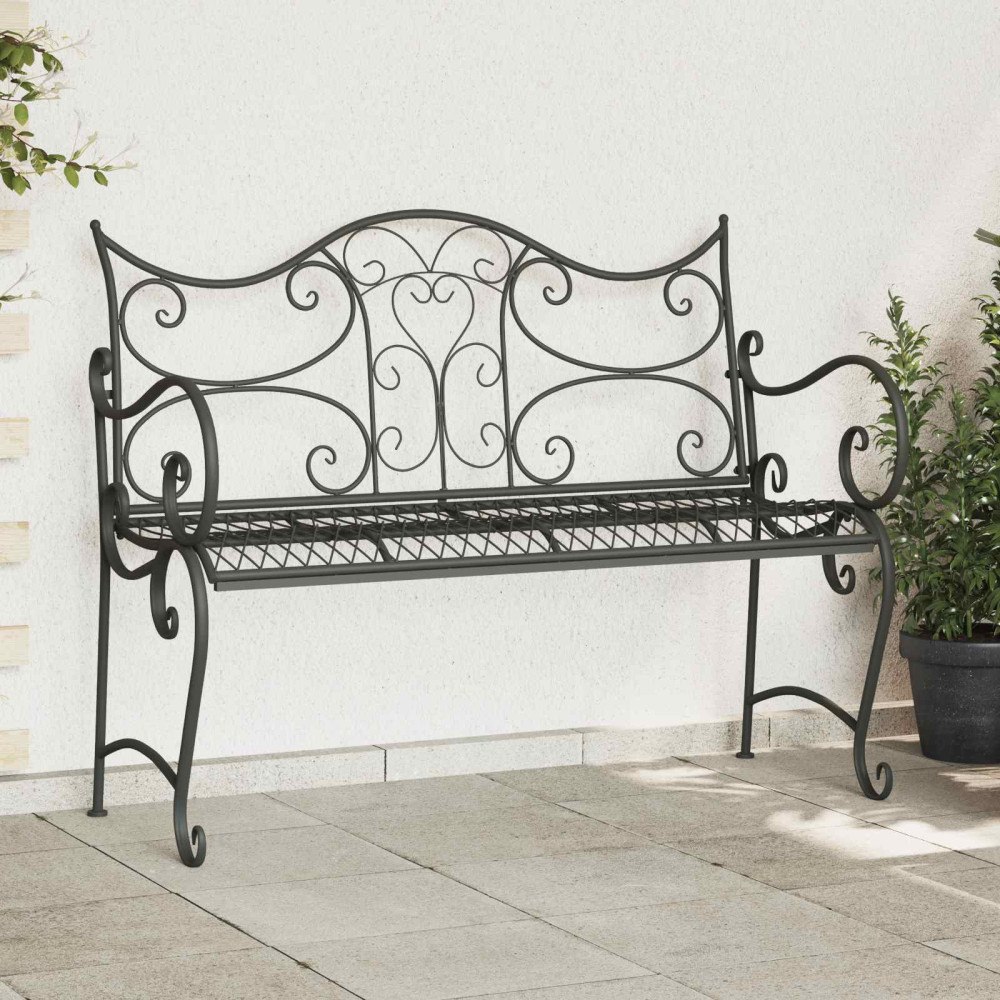 vidaXL Trädgårdsbänk 2-Antal sittplatser 114 x 56,5 x 90 cm Stål
