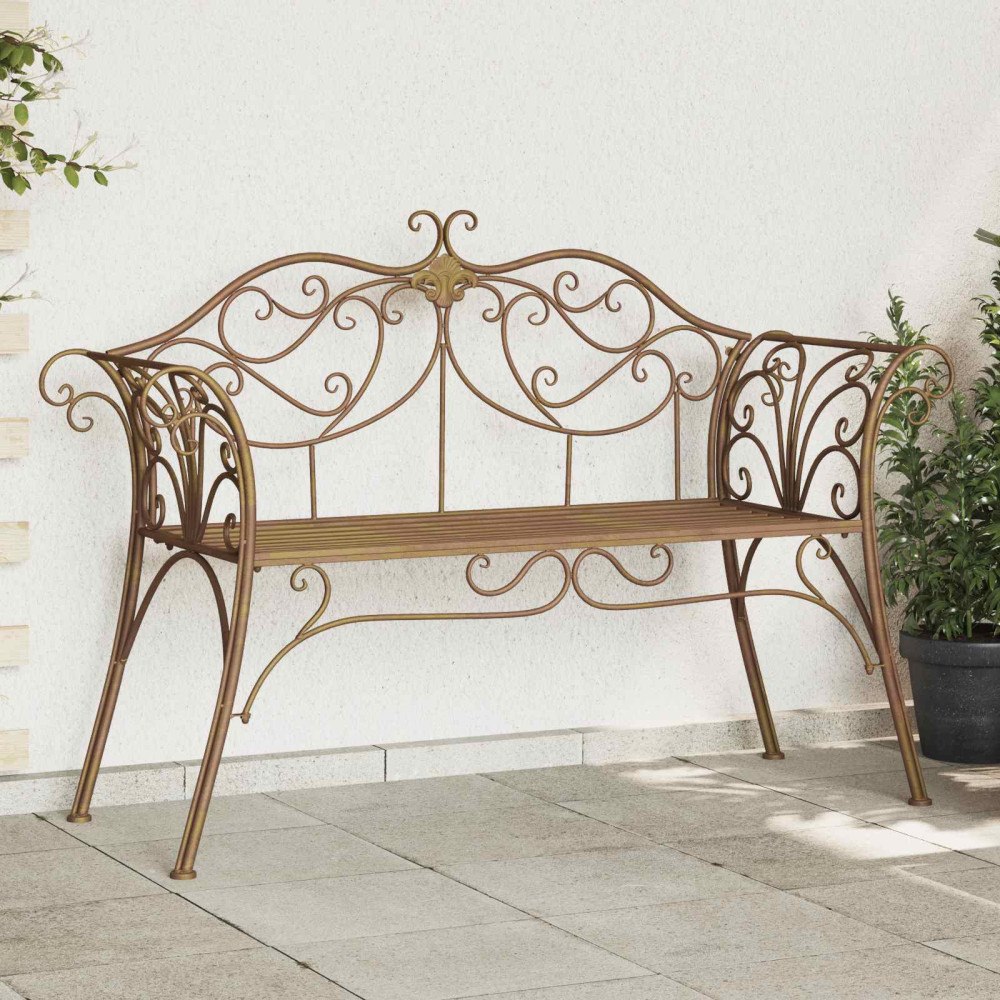 vidaXL Trädgårdsbänk 2-Antal sittplatser 130 x 47 x 90 cm Stål