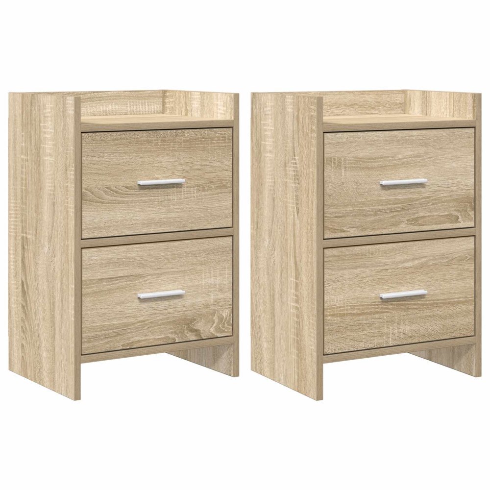 vidaXL Sängbord 2 pcs Sonoma-ek 40 x 30 x 60 cm Konstruerat trä