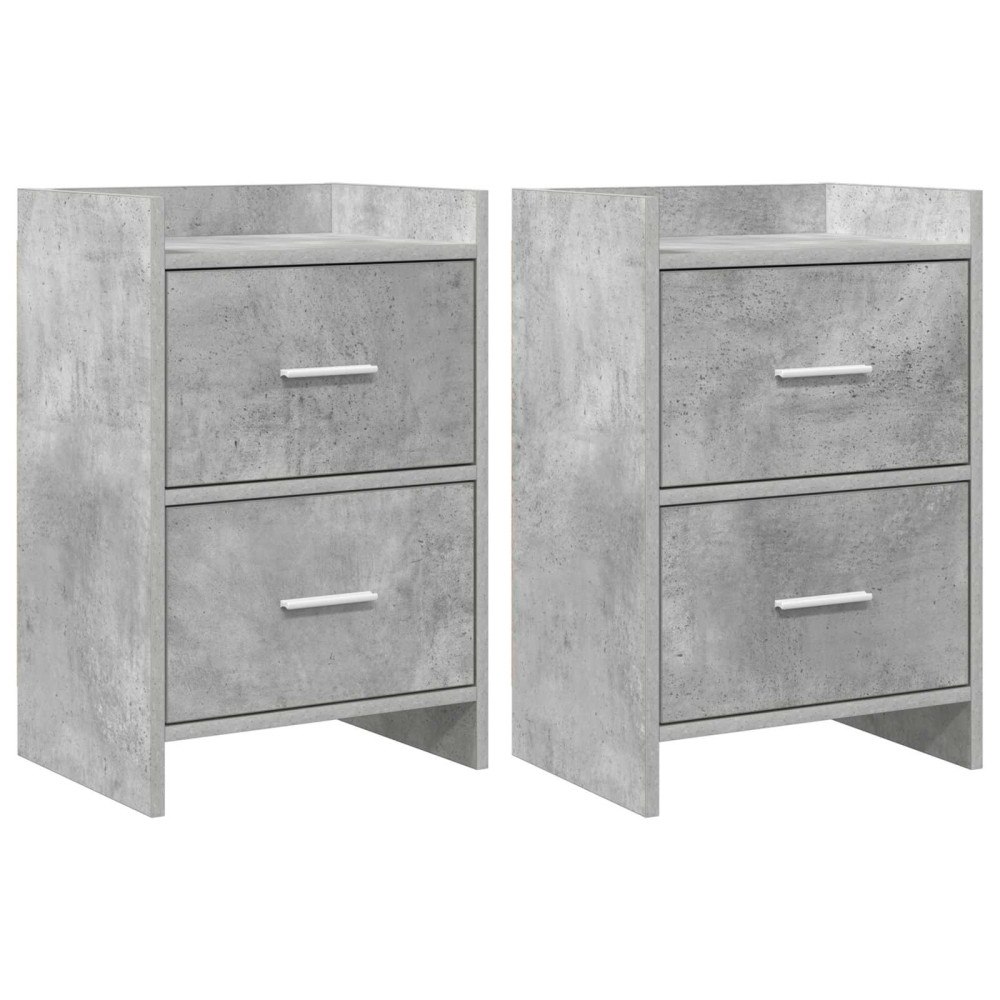 vidaXL Sängbord 2 pcs Betonggrå 40 x 30 x 60 cm Konstruerat trä