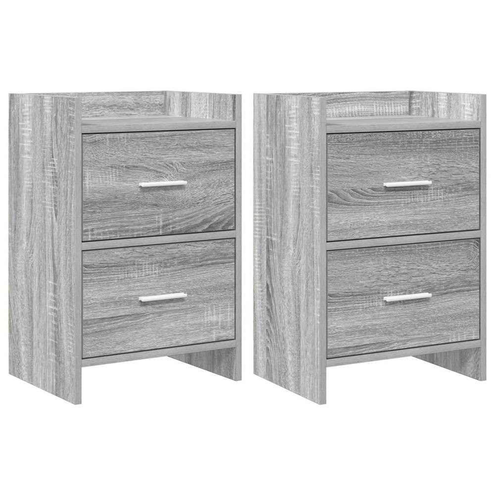 vidaXL Sängbord 2 pcs Grå Sonoma 40 x 30 x 60 cm Konstruerat trä