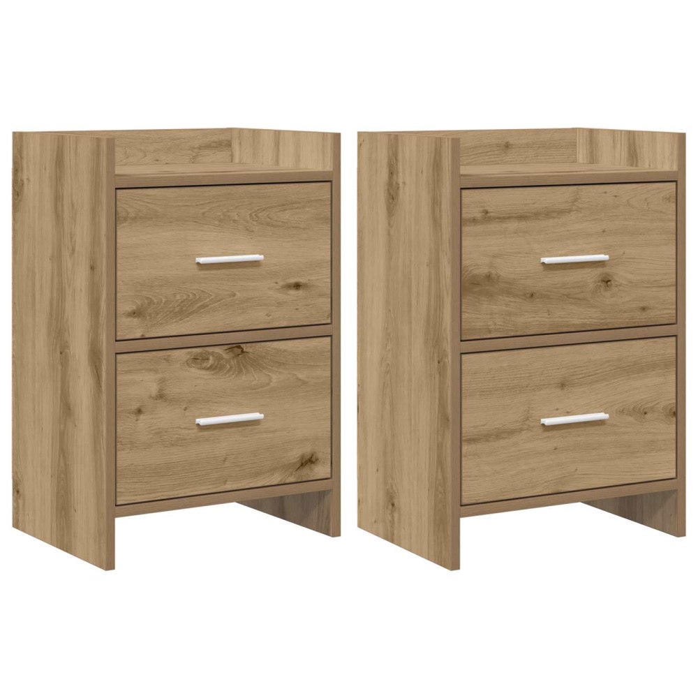 vidaXL Sängbord 2 pcs Artisan-ek 40 x 30 x 60 cm Konstruerat trä