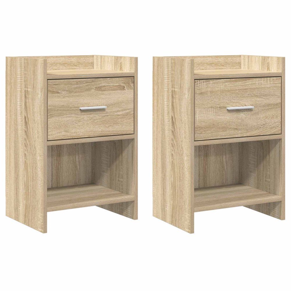 vidaXL Sängbord 2 pcs Sonoma-ek 40 x 30 x 60 cm Konstruerat trä