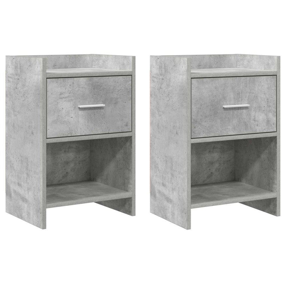 vidaXL Sängbord 2 pcs Betonggrå 40 x 30 x 60 cm Konstruerat trä