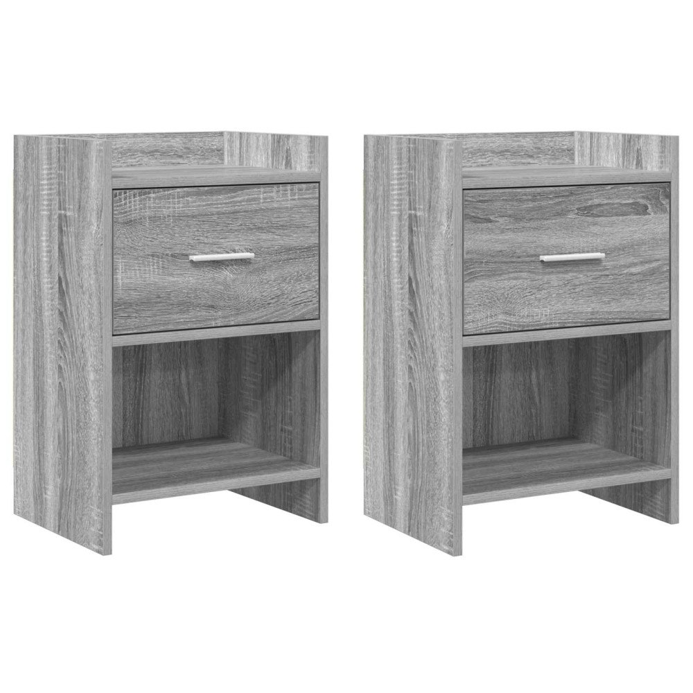 vidaXL Sängbord 2 pcs Grå Sonoma 40 x 30 x 60 cm Konstruerat trä