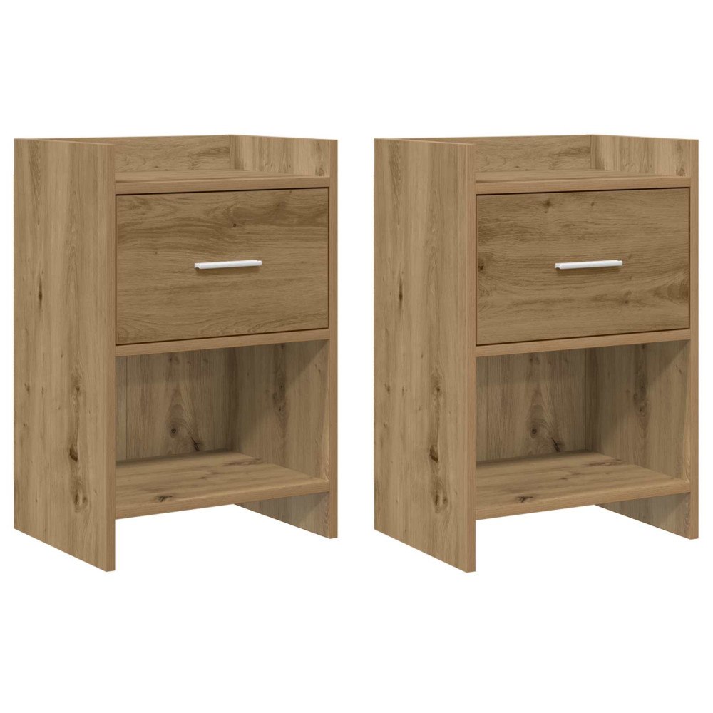 vidaXL Sängbord 2 pcs Artisan-ek 40 x 30 x 60 cm Konstruerat trä
