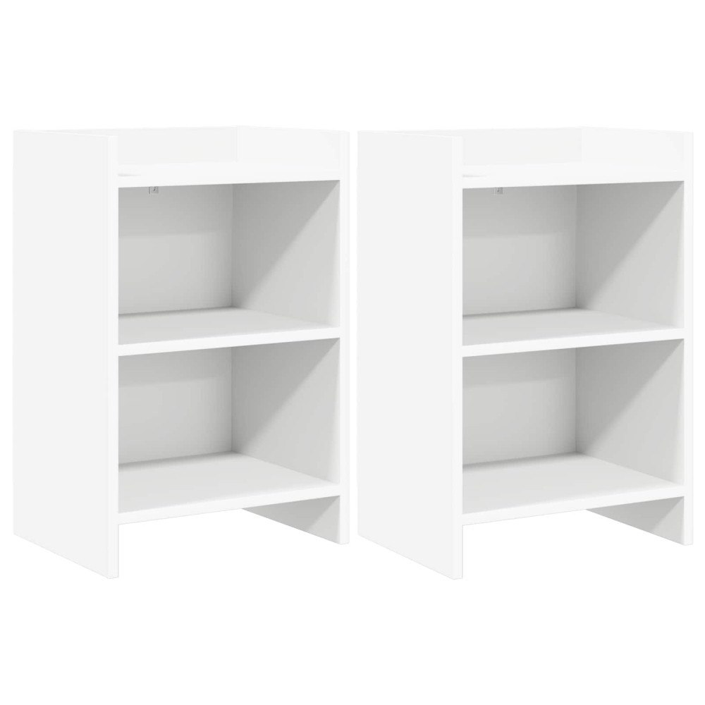 vidaXL Sängbord 2 pcs Vit 40 x 30 x 60 cm Konstruerat trä