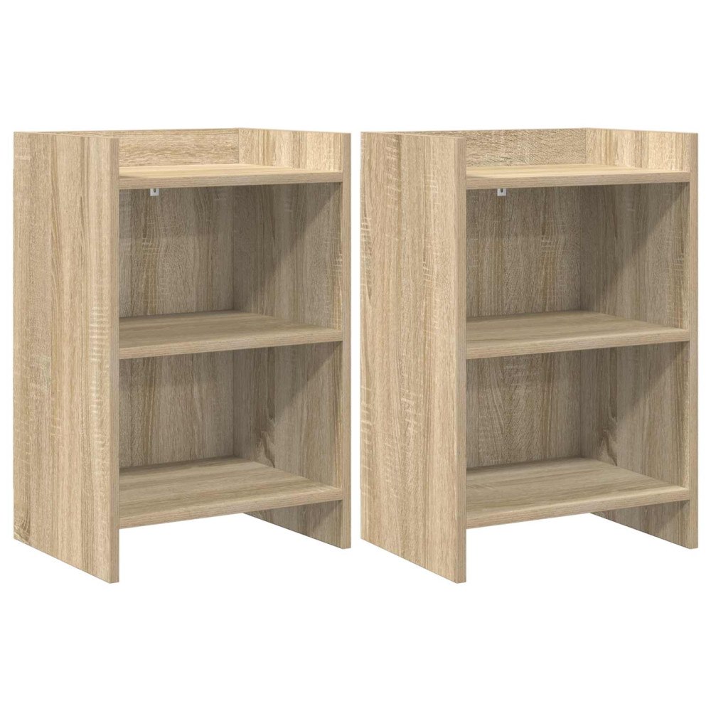 vidaXL Sängbord 2 pcs Sonoma-ek 40 x 30 x 60 cm Konstruerat trä