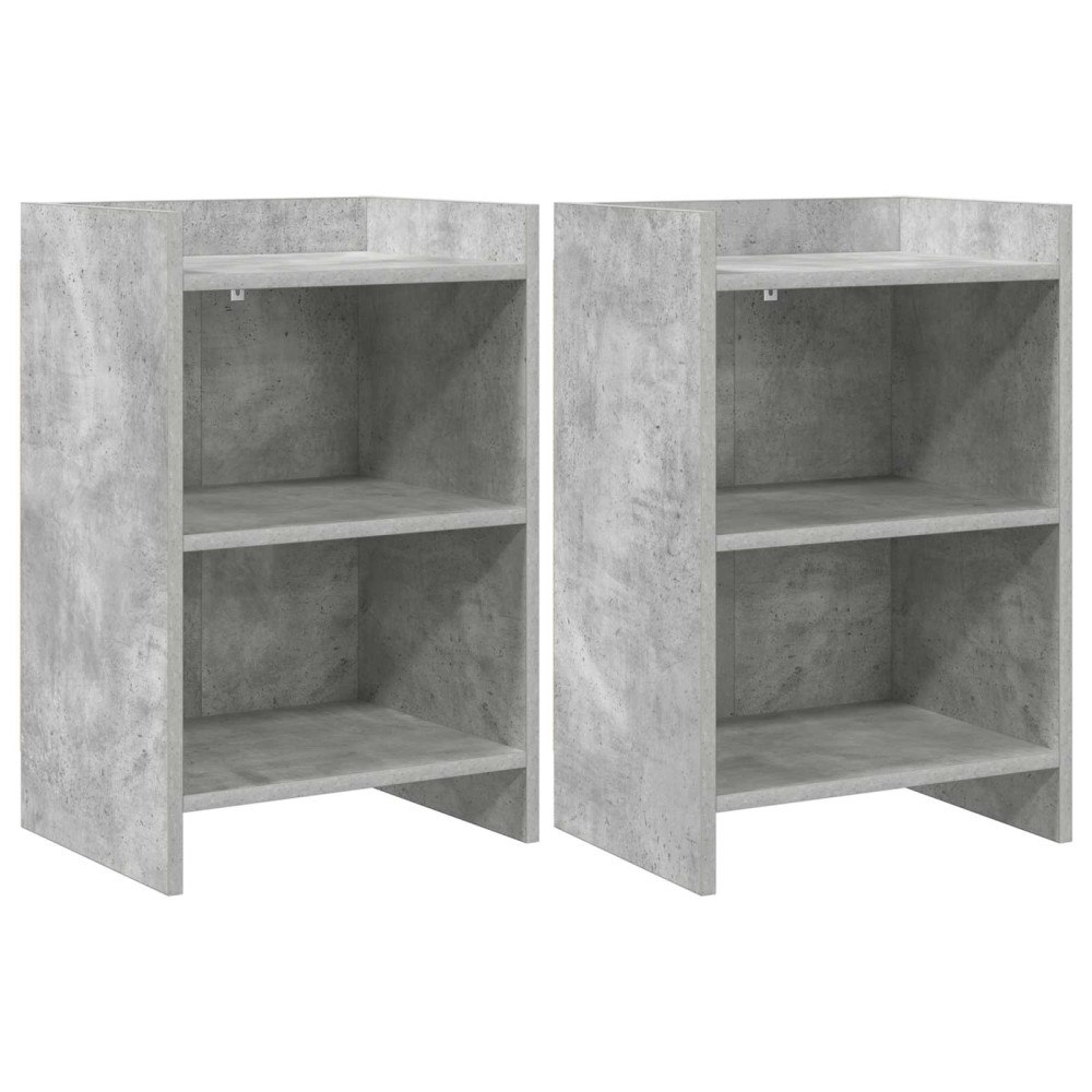 vidaXL Sängbord 2 pcs Betonggrå 40 x 30 x 60 cm Konstruerat trä
