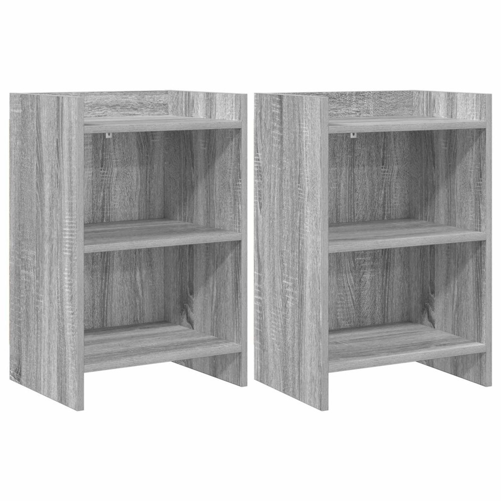 vidaXL Sängbord 2 pcs Grå Sonoma 40 x 30 x 60 cm Konstruerat trä