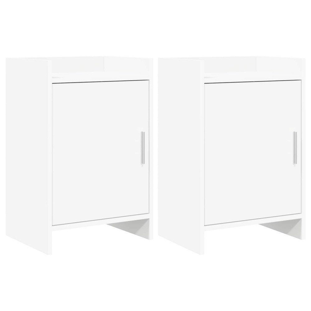 vidaXL Sängbord 2 pcs Vit 40 x 30 x 60 cm Konstruerat trä