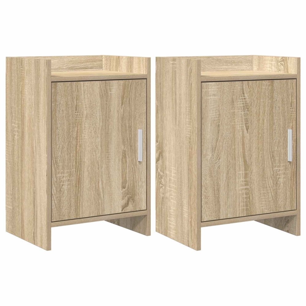 vidaXL Sängbord 2 pcs Sonoma-ek 40 x 30 x 60 cm Konstruerat trä