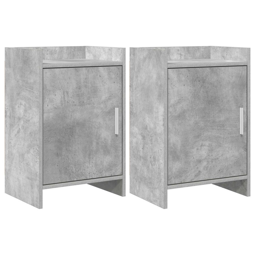 vidaXL Sängbord 2 pcs Betonggrå 40 x 30 x 60 cm Konstruerat trä