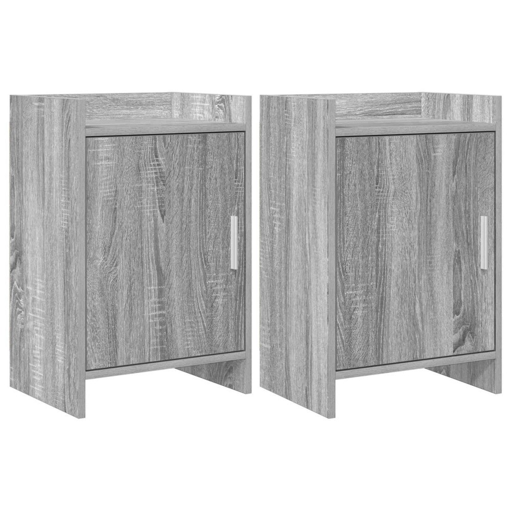 vidaXL Sängbord 2 pcs Grå Sonoma 40 x 30 x 60 cm Konstruerat trä
