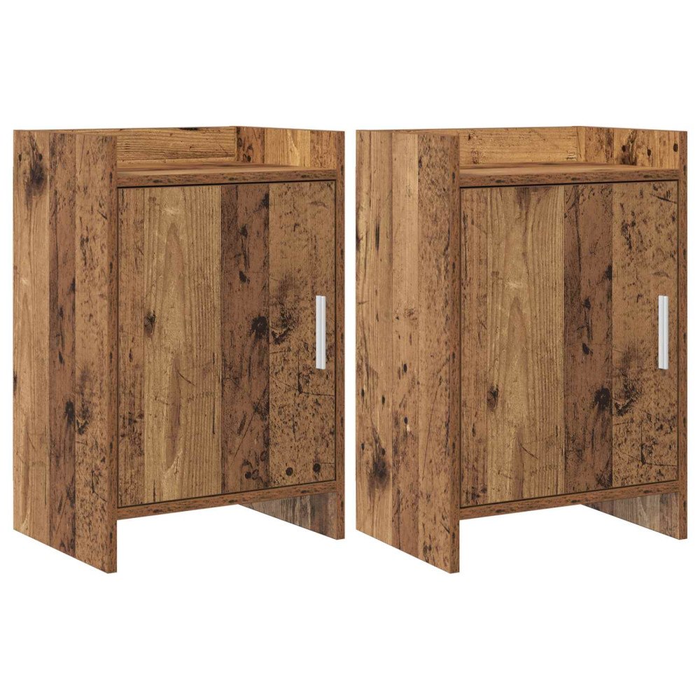 vidaXL Sängbord 2 pcs Gammalt trä 40 x 30 x 60 cm Konstruerat trä