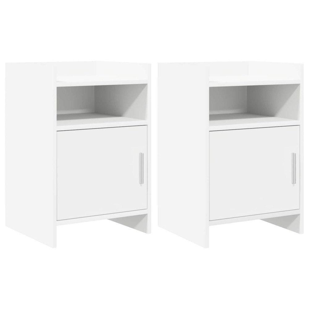 vidaXL Sängbord 2 pcs Vit 40 x 36 x 60 cm Konstruerat trä