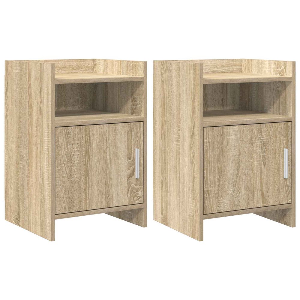 vidaXL Sängbord 2 pcs Sonoma-ek 40 x 36 x 60 cm Konstruerat trä