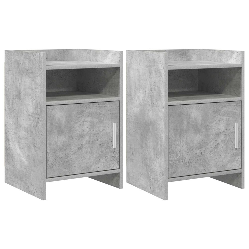 vidaXL Sängbord 2 pcs Betonggrå 40 x 36 x 60 cm Konstruerat trä