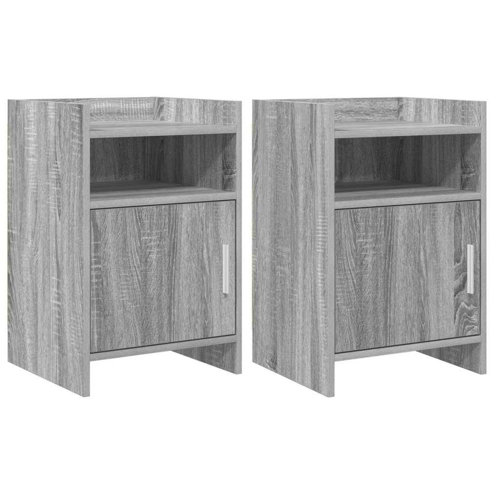 vidaXL Sängbord 2 pcs Grå Sonoma 40 x 36 x 60 cm Konstruerat trä