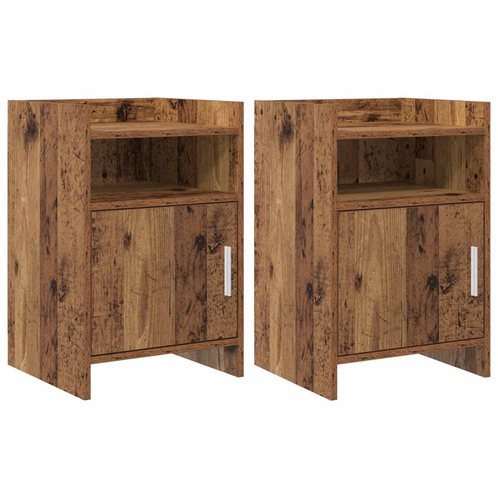 vidaXL Sängbord 2 pcs Gammalt trä 40 x 36 x 60 cm Konstruerat trä