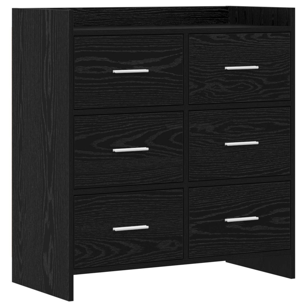vidaXL Sideboard Svart ek 75 x 33 x 80 cm Konstruerat trä