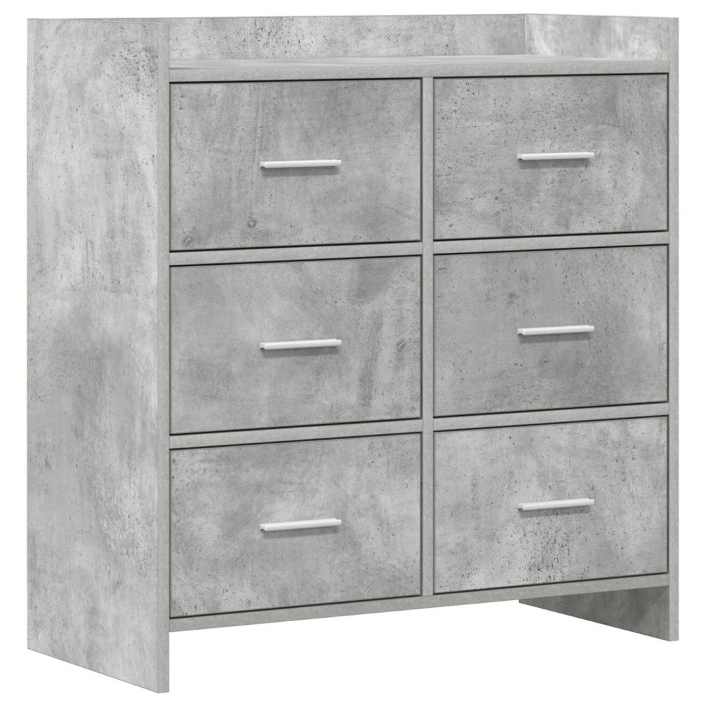 vidaXL Sideboard Betonggrå 75 x 33 x 80 cm Konstruerat trä