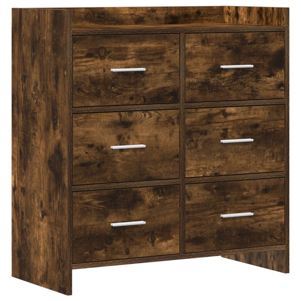 vidaXL Sideboard Rökt ek 75 x 33 x 80 cm Konstruerat trä