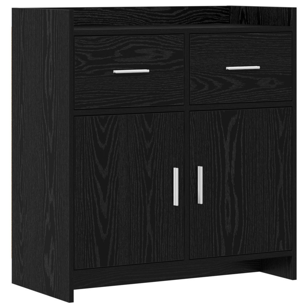vidaXL Sideboard Svart ek 75 x 36 x 80 cm Konstruerat trä