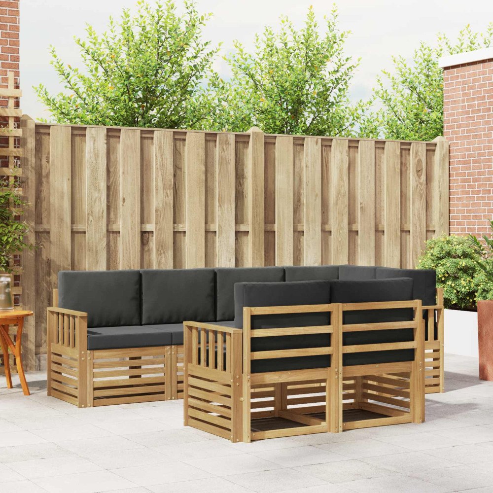 vidaXL Utomhussoffset 7 pcs Vit och antracit 247 x 128,5 x 73 cm