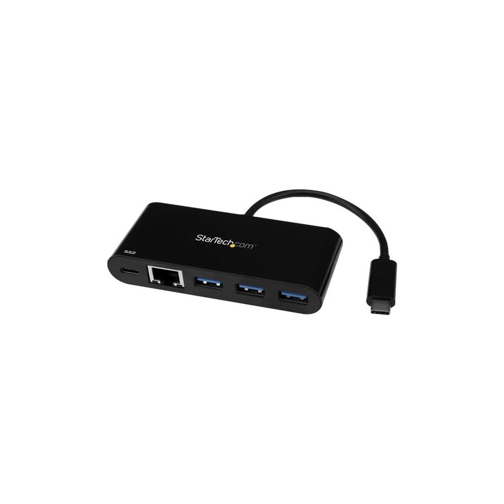 StarTech.com StarTech.com 3-ports USB-C-hubb med Gigabit Ethernet och 60 W strömförsörjning Pass-through laddning av bärbar dator - U...