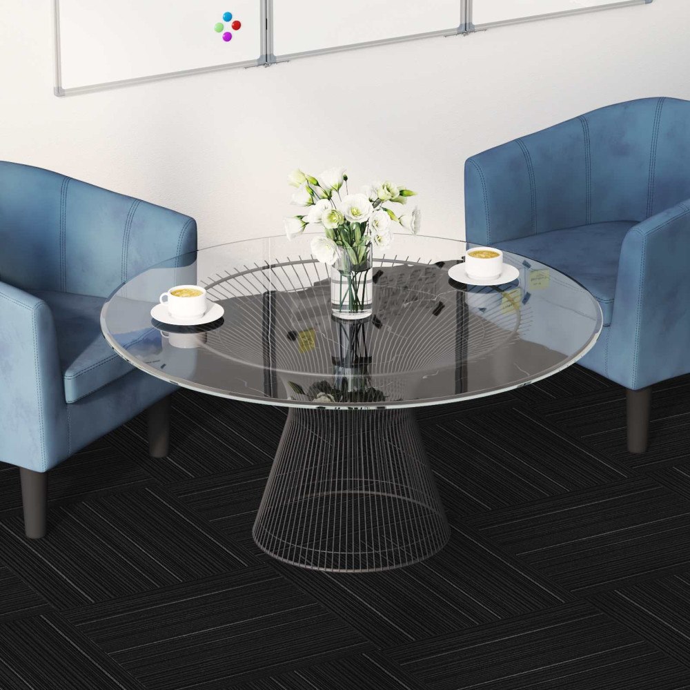 vidaXL Mattan platta Randig Mörkgrå 50 x 50 cm 36 pcs PP och Bitumen