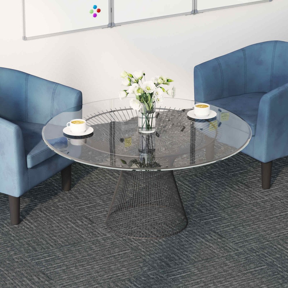 vidaXL Mattan platta Betonggrå 50 x 50 cm 4 pcs PP och Bitumen