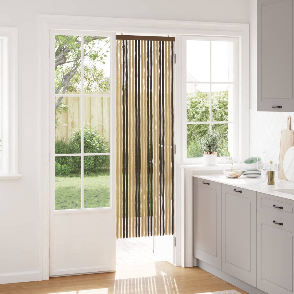 vidaXL Insektsgardin Chenille Mörkbrun och beige 56 x 185 cm 100% PP