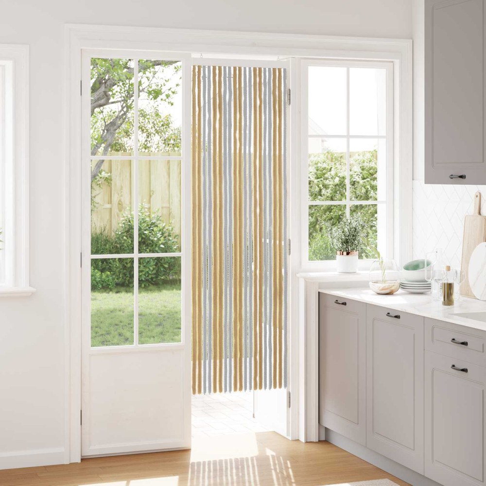 vidaXL Insektsgardin Chenille Grå och Beige 56 x 185 cm 100% PP