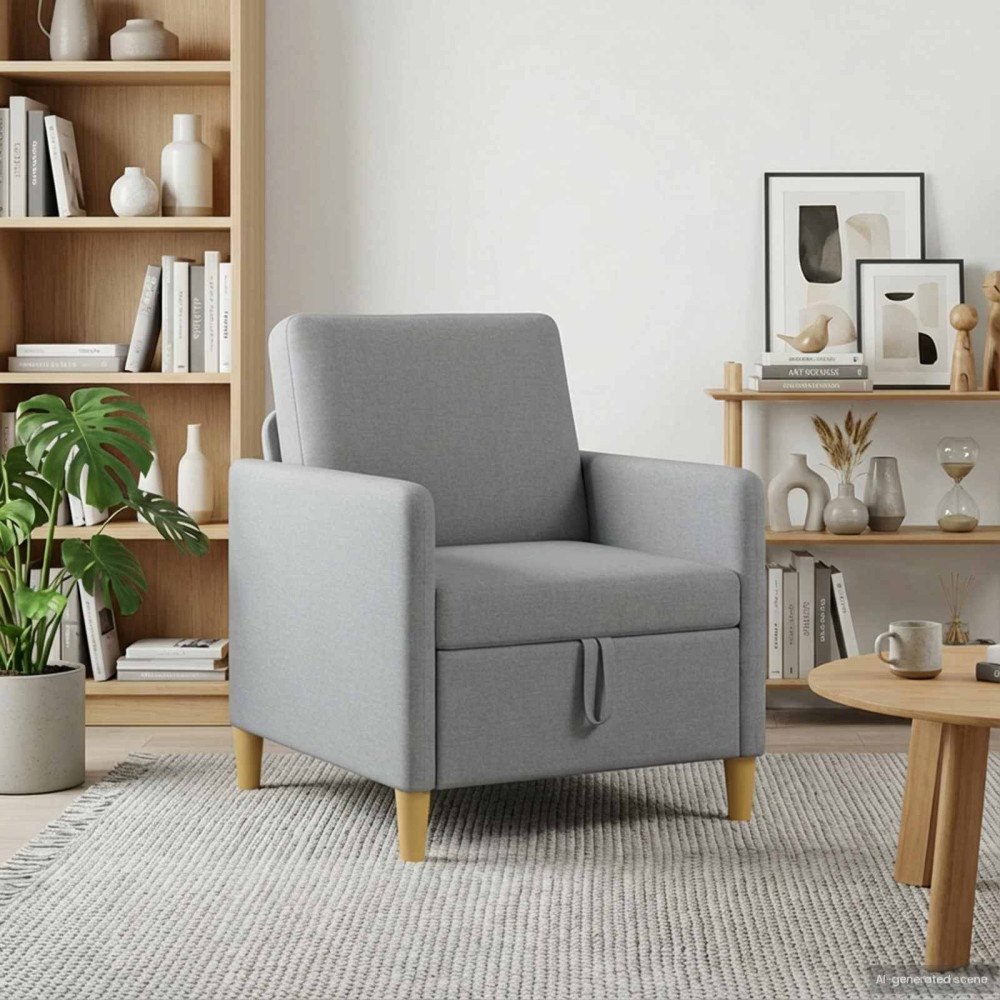 vidaXL Soffa med förvaring Ljusgrå 72 x 78 x 87 cm Polyester