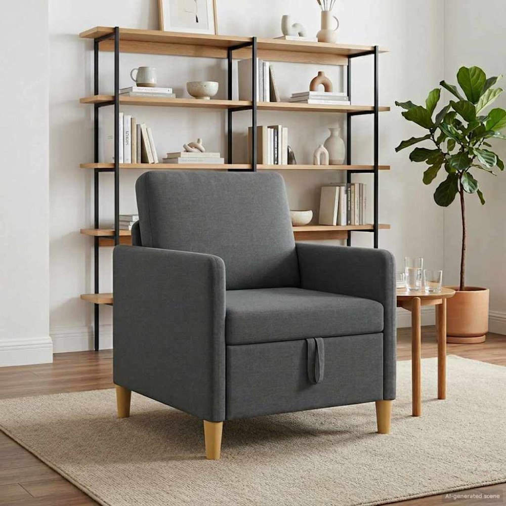 vidaXL Soffa med förvaring Mörkgrå 72 x 78 x 87 cm Polyester