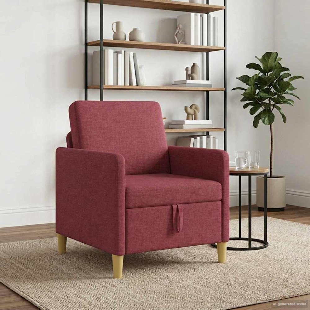 vidaXL Soffa med förvaring Vinröd 72 x 78 x 87 cm Polyester