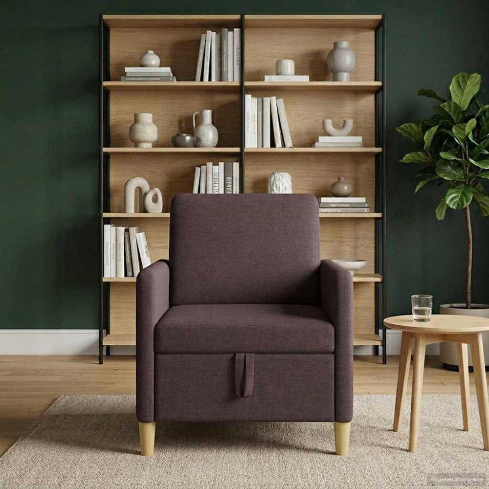 vidaXL Soffa med förvaring Mörkbrun 72 x 78 x 87 cm Polyester