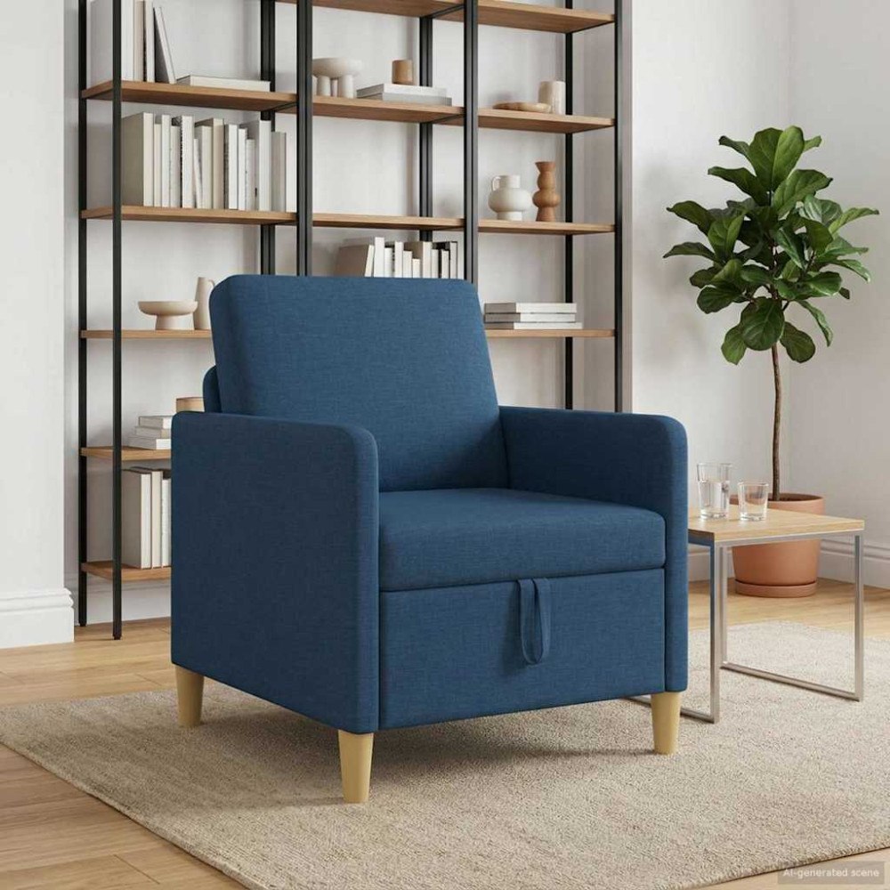 vidaXL Soffa med förvaring Blå 72 x 78 x 87 cm Polyester