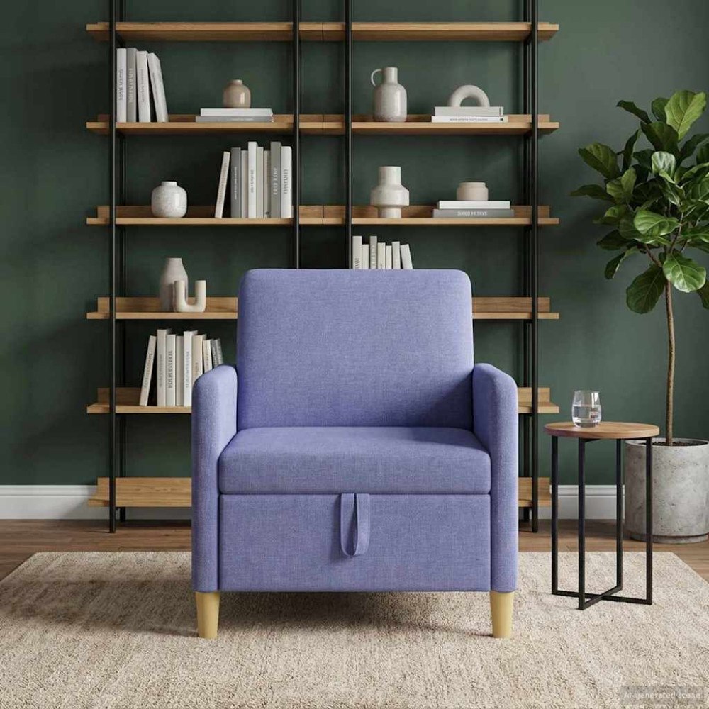 vidaXL Soffa med förvaring Jeansblå 72 x 78 x 87 cm Polyester
