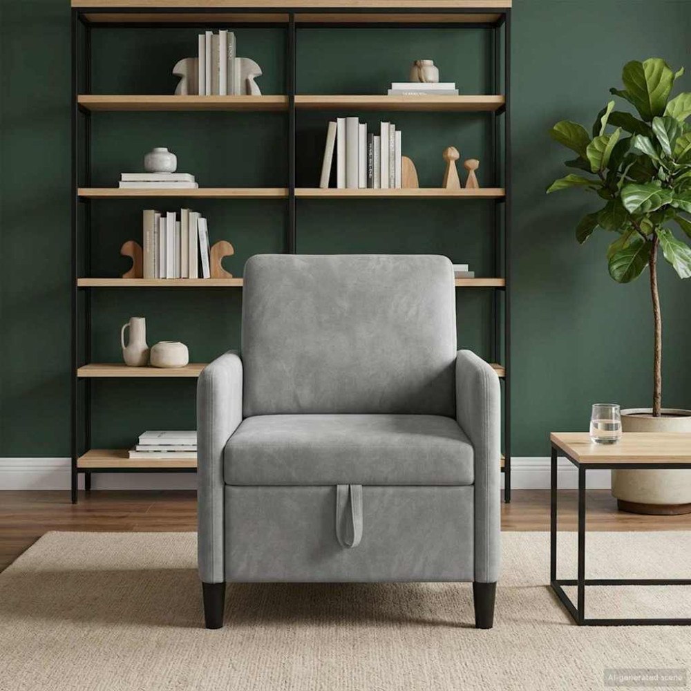 vidaXL Soffa med förvaring Ljusgrå 72 x 78 x 87 cm Polyester