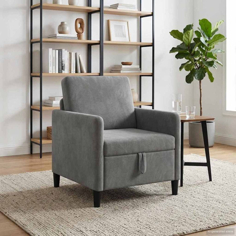 vidaXL Soffa med förvaring Mörkgrå 72 x 78 x 87 cm Polyester