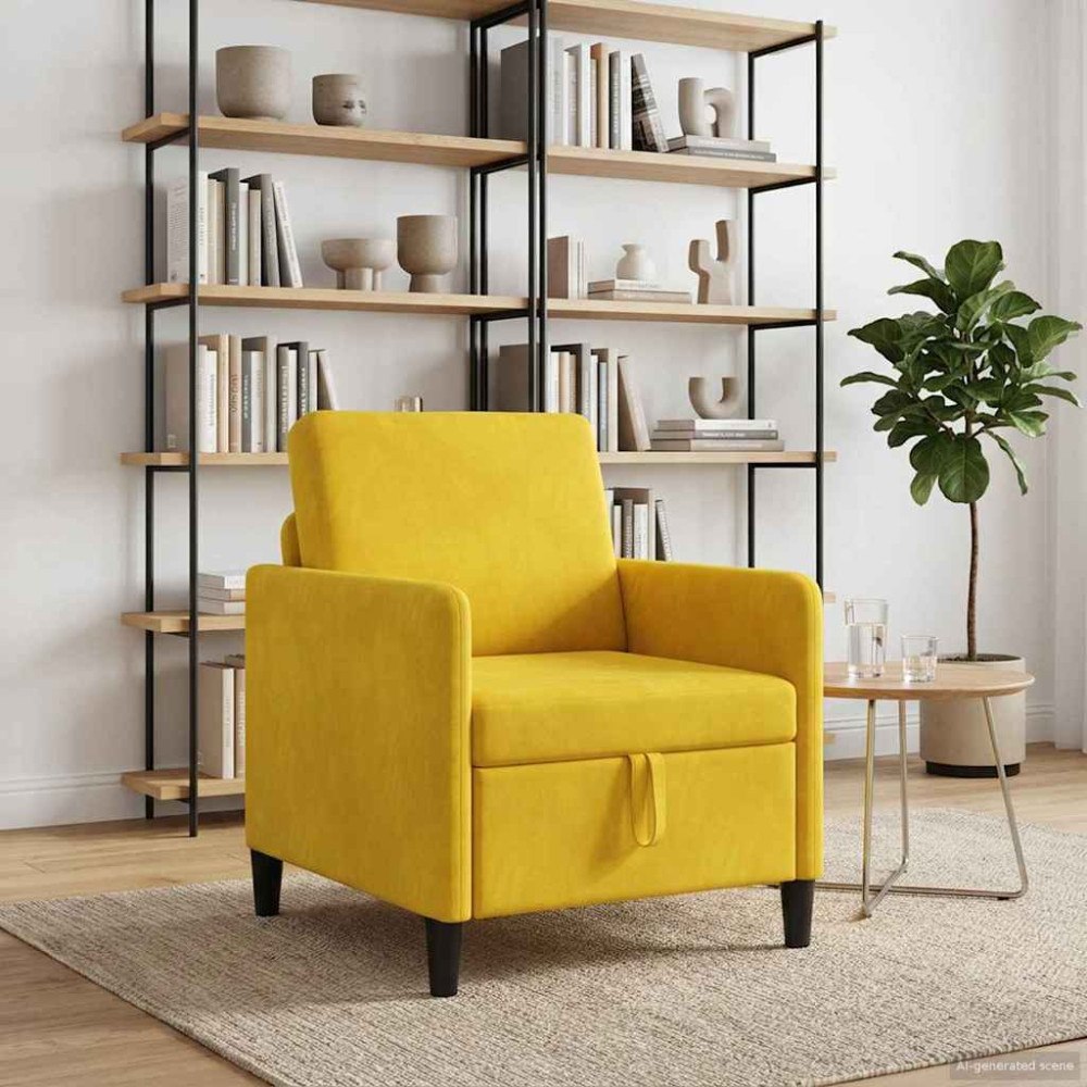vidaXL Soffa med förvaring Gul 72 x 78 x 87 cm Polyester
