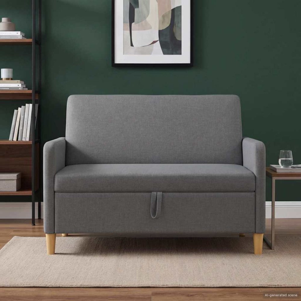 vidaXL Soffa med förvaring Mörkgrå 122 x 78 x 87 cm Polyester