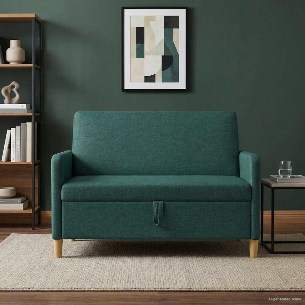 vidaXL Soffa med förvaring Mörkgrön 122 x 78 x 87 cm Polyester
