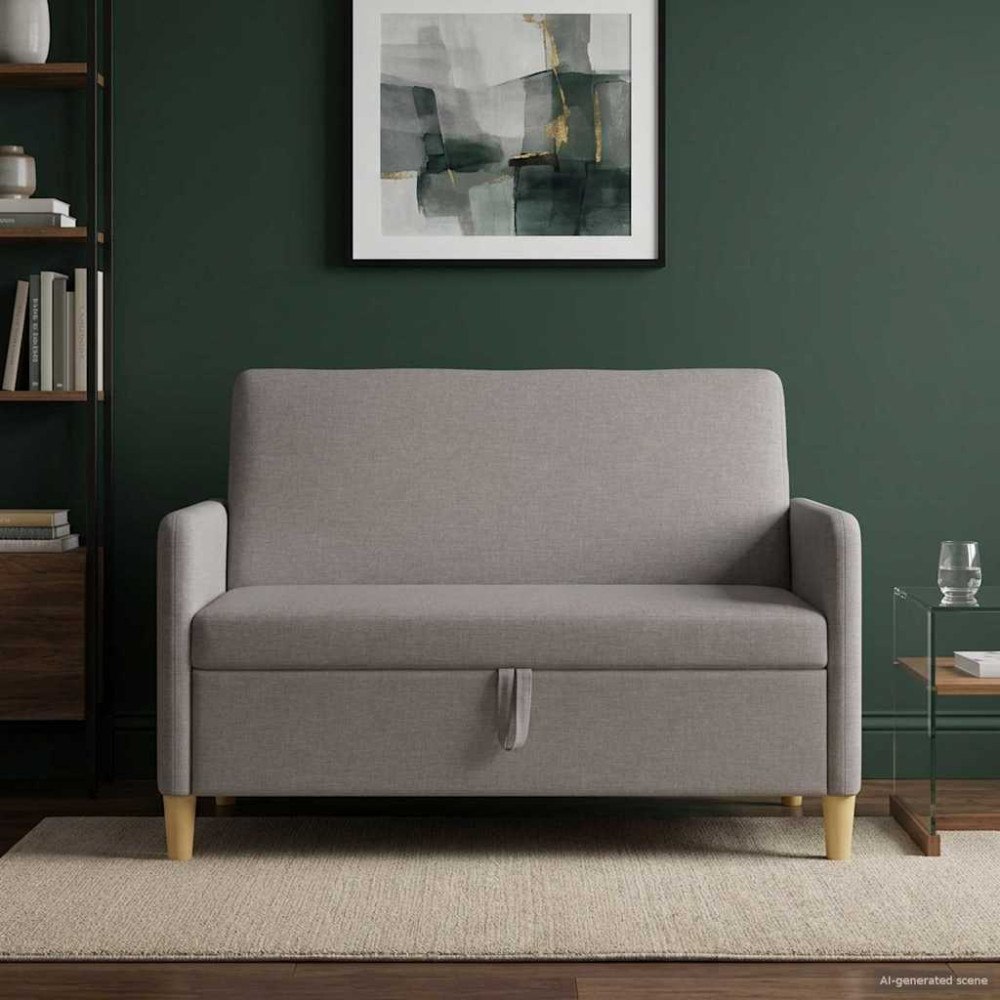 vidaXL Soffa med förvaring Taupe 122 x 78 x 87 cm Polyester