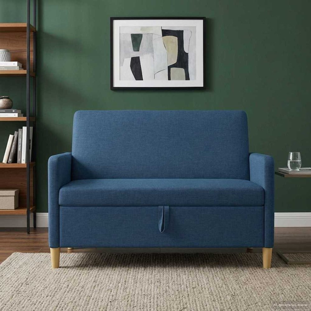 vidaXL Soffa med förvaring Blå 122 x 78 x 87 cm Polyester