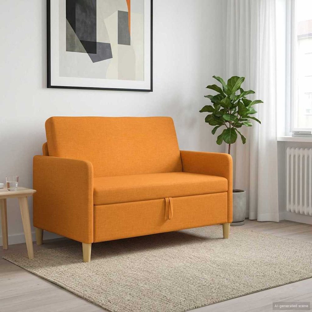 vidaXL Soffa med förvaring Mörkgul 122 x 78 x 87 cm Polyester